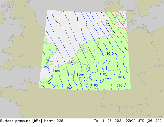 Pressione al suolo Harm .025 mar 14.05.2024 02 UTC