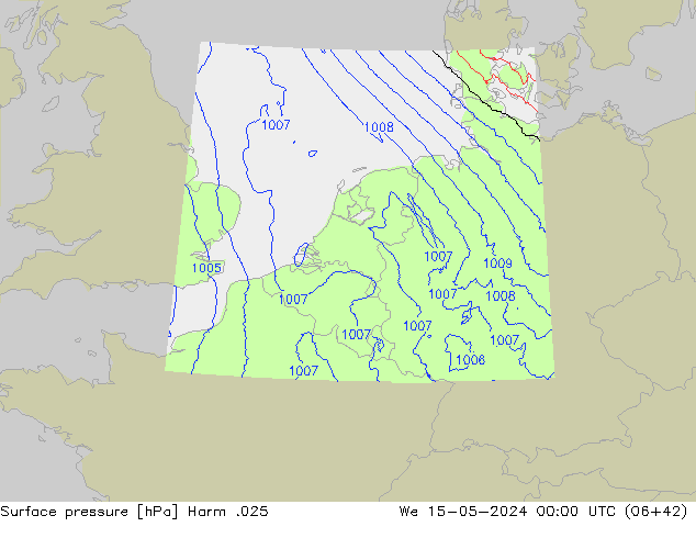 Atmosférický tlak Harm .025 St 15.05.2024 00 UTC