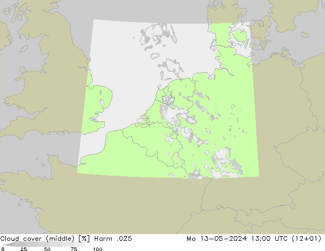 Cloud cover (middle) Harm .025 Mo 13.05.2024 13 UTC