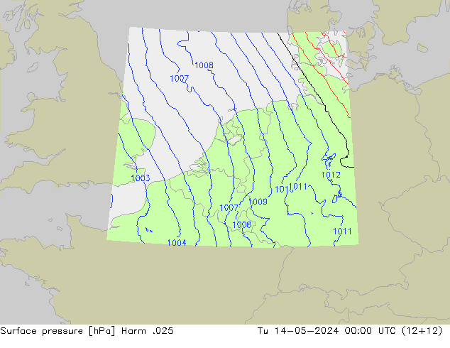 Presión superficial Harm .025 mar 14.05.2024 00 UTC