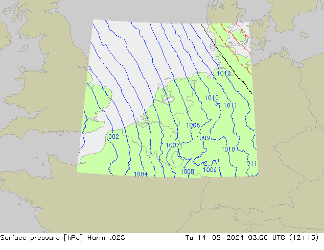 Atmosférický tlak Harm .025 Út 14.05.2024 03 UTC