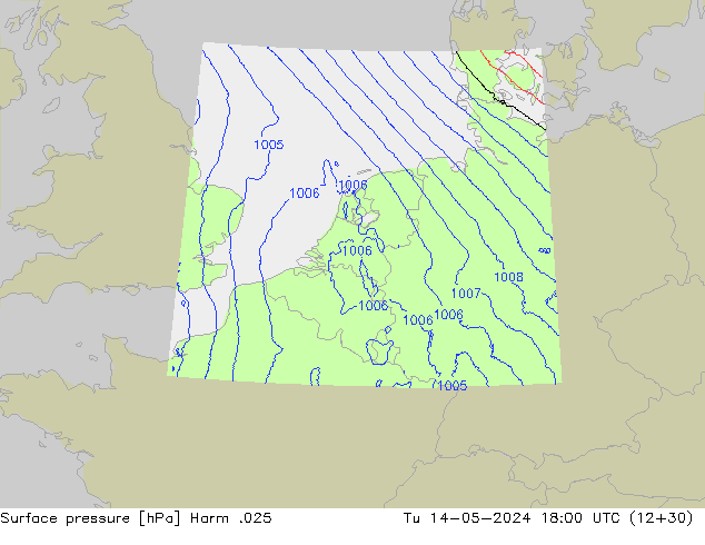 приземное давление Harm .025 вт 14.05.2024 18 UTC