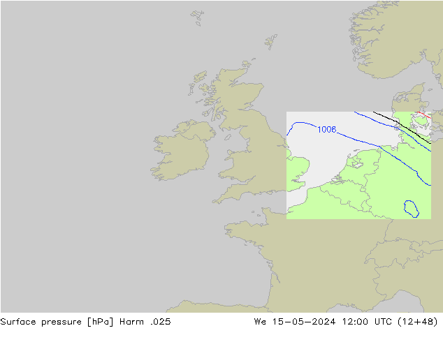 приземное давление Harm .025 ср 15.05.2024 12 UTC