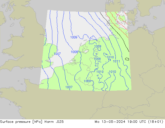 Atmosférický tlak Harm .025 Po 13.05.2024 19 UTC