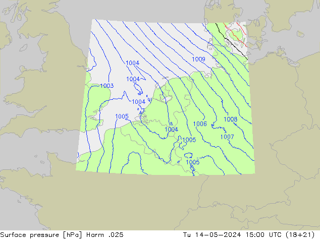 Pressione al suolo Harm .025 mar 14.05.2024 15 UTC