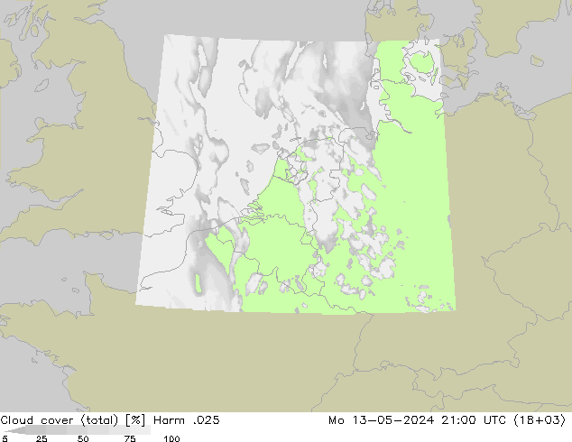 Nuages (total) Harm .025 lun 13.05.2024 21 UTC