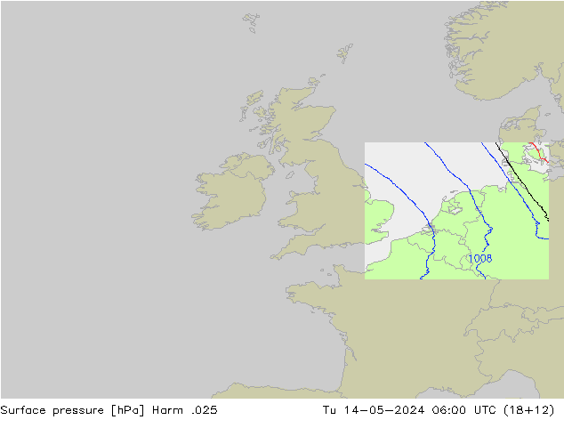 Surface pressure Harm .025 Tu 14.05.2024 06 UTC