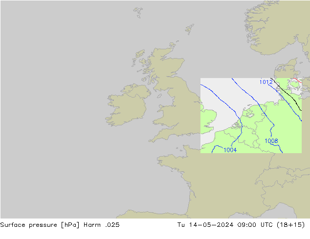Surface pressure Harm .025 Tu 14.05.2024 09 UTC