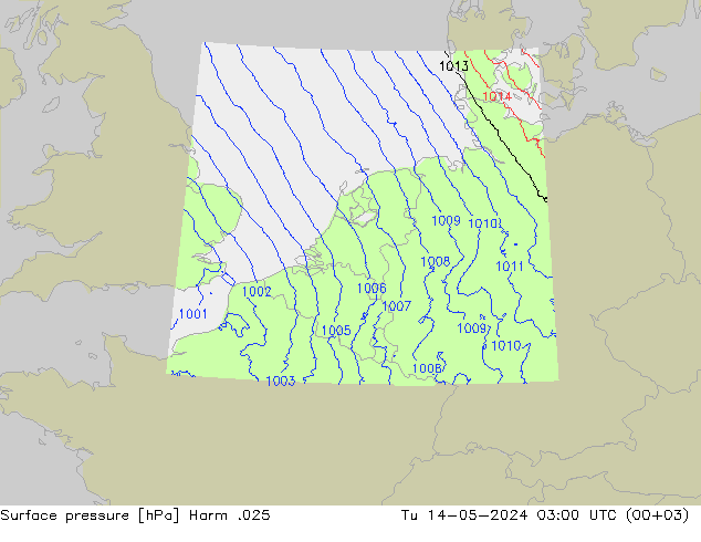 Pressione al suolo Harm .025 mar 14.05.2024 03 UTC