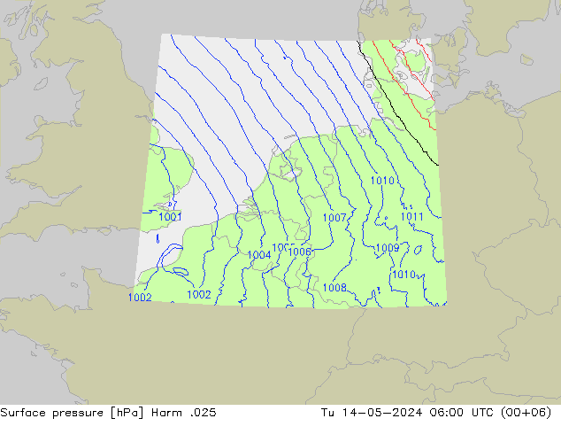Pressione al suolo Harm .025 mar 14.05.2024 06 UTC