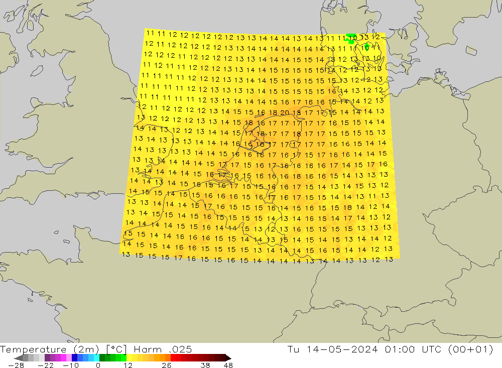 карта температуры Harm .025 вт 14.05.2024 01 UTC