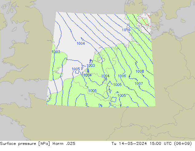 Surface pressure Harm .025 Tu 14.05.2024 15 UTC