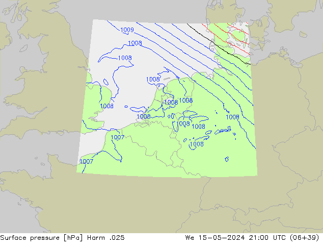 приземное давление Harm .025 ср 15.05.2024 21 UTC