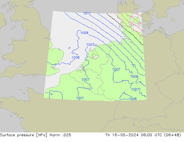 приземное давление Harm .025 чт 16.05.2024 06 UTC