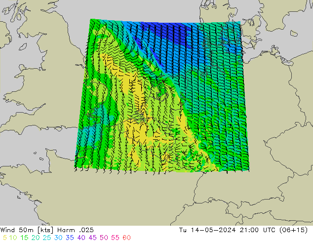 Wind 50 m Harm .025 di 14.05.2024 21 UTC