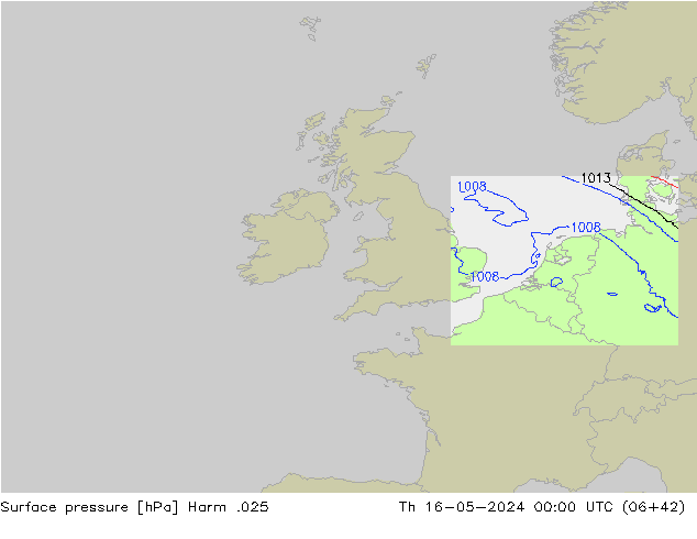 Surface pressure Harm .025 Th 16.05.2024 00 UTC
