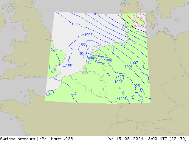 приземное давление Harm .025 ср 15.05.2024 18 UTC