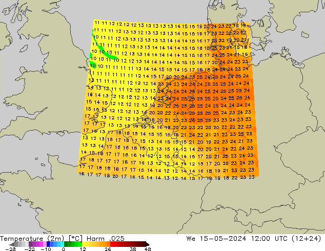 карта температуры Harm .025 ср 15.05.2024 12 UTC