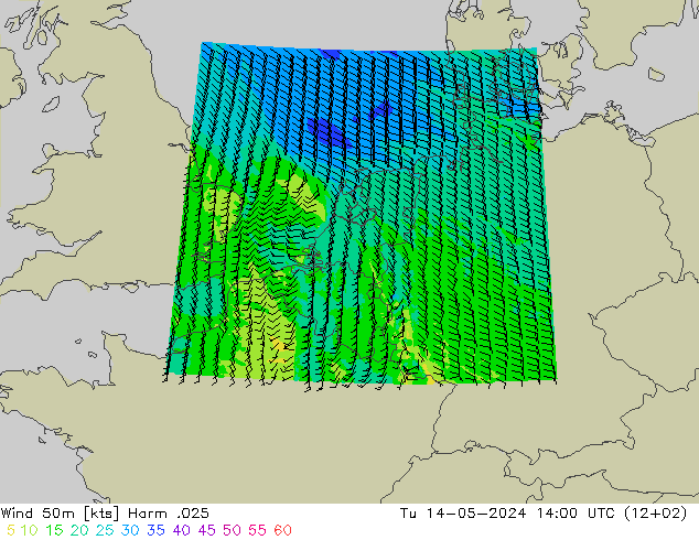 Wind 50m Harm .025 Di 14.05.2024 14 UTC