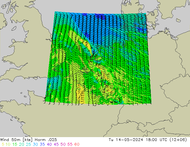 Wind 50m Harm .025 Tu 14.05.2024 18 UTC