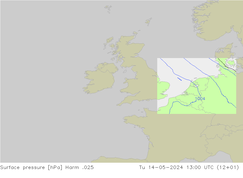 Pressione al suolo Harm .025 mar 14.05.2024 13 UTC