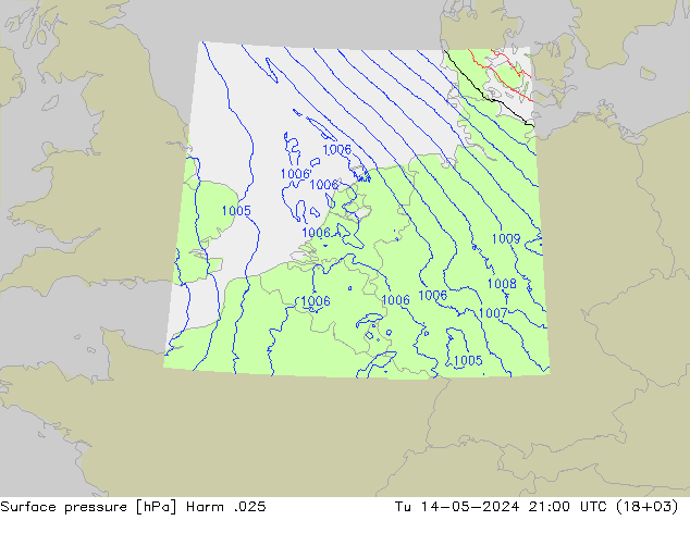 Surface pressure Harm .025 Tu 14.05.2024 21 UTC