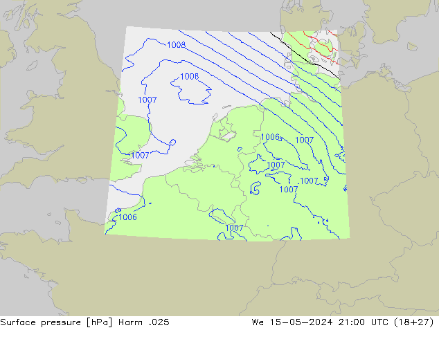 Atmosférický tlak Harm .025 St 15.05.2024 21 UTC