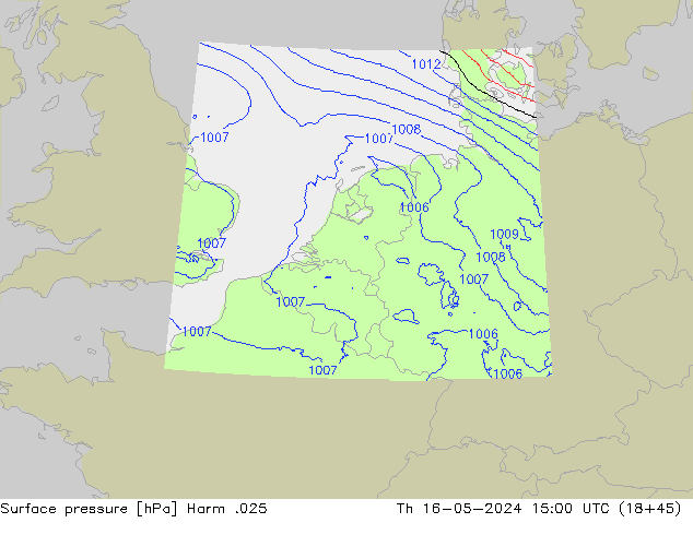 приземное давление Harm .025 чт 16.05.2024 15 UTC