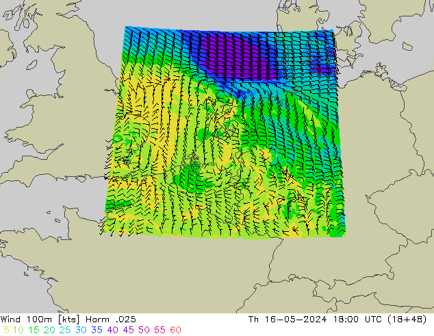 Wind 100m Harm .025 Th 16.05.2024 18 UTC
