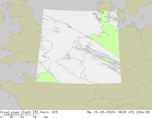 Cloud cover (high) Harm .025 We 15.05.2024 18 UTC