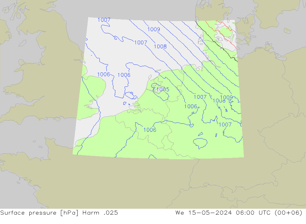 Presión superficial Harm .025 mié 15.05.2024 06 UTC