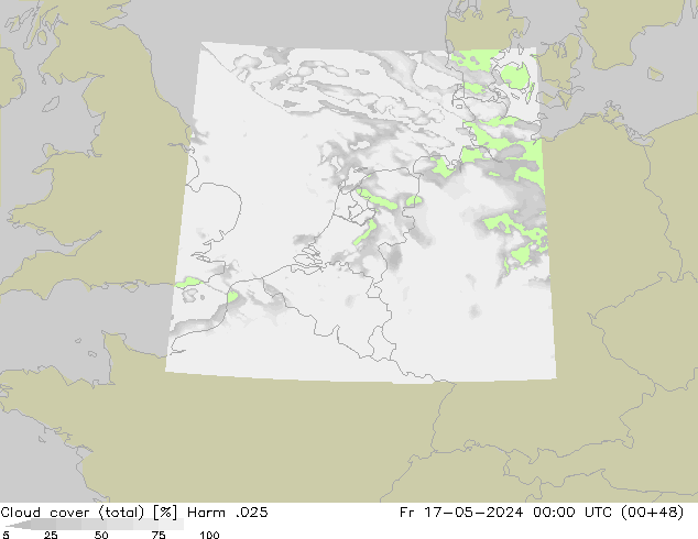 Nuages (total) Harm .025 ven 17.05.2024 00 UTC