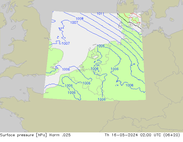 Pressione al suolo Harm .025 gio 16.05.2024 02 UTC