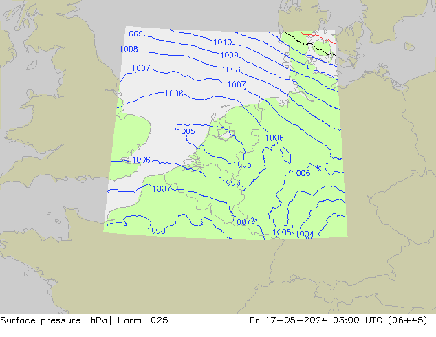 Surface pressure Harm .025 Fr 17.05.2024 03 UTC