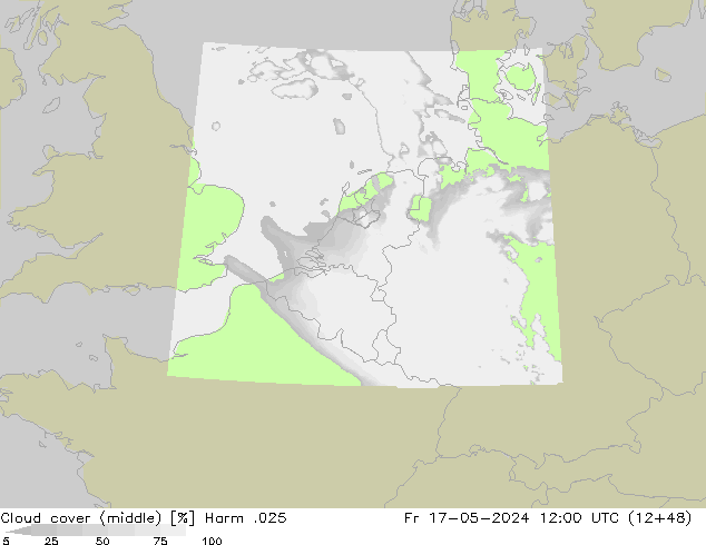 Wolken (mittel) Harm .025 Fr 17.05.2024 12 UTC