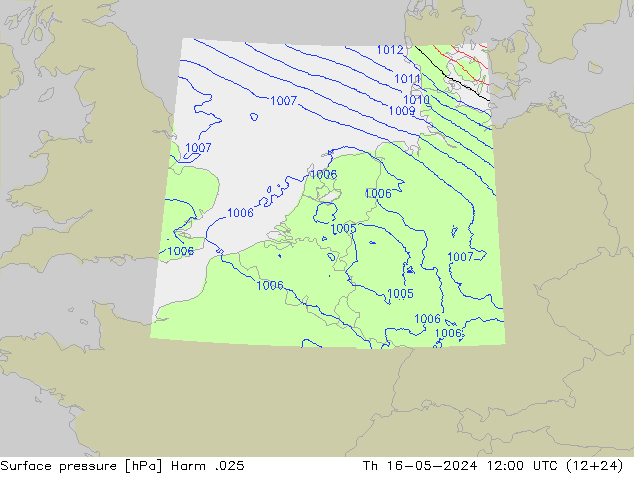 Atmosférický tlak Harm .025 Čt 16.05.2024 12 UTC