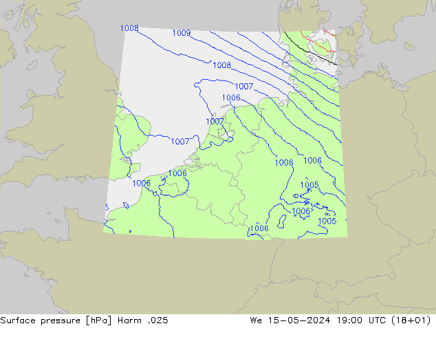 Atmosférický tlak Harm .025 St 15.05.2024 19 UTC