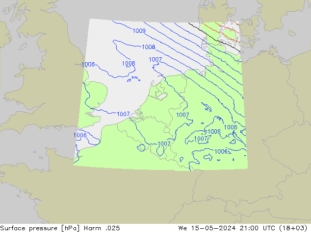 приземное давление Harm .025 ср 15.05.2024 21 UTC