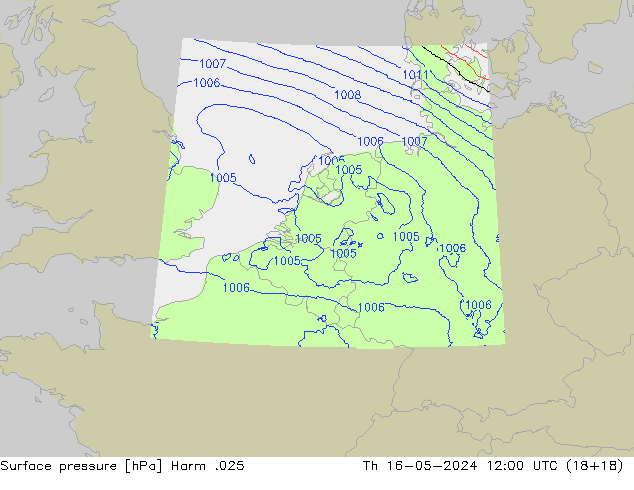 Surface pressure Harm .025 Th 16.05.2024 12 UTC