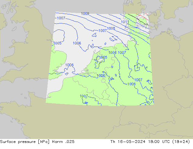 Atmosférický tlak Harm .025 Čt 16.05.2024 18 UTC