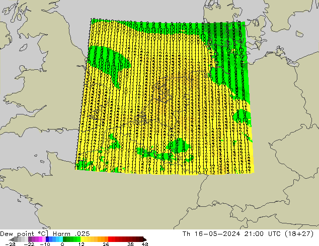 Ponto de orvalho Harm .025 Qui 16.05.2024 21 UTC