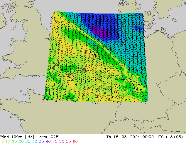 Wind 100m Harm .025 Do 16.05.2024 00 UTC