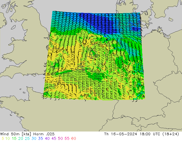 Rüzgar 50 m Harm .025 Per 16.05.2024 18 UTC