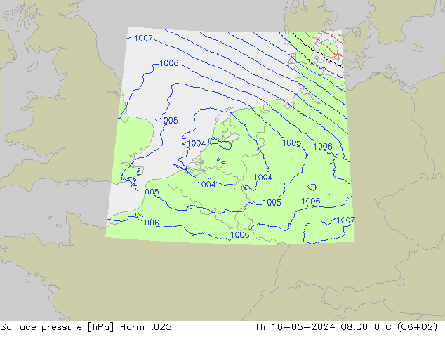 Surface pressure Harm .025 Th 16.05.2024 08 UTC