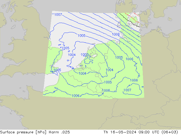 приземное давление Harm .025 чт 16.05.2024 09 UTC