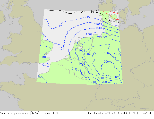 Pressione al suolo Harm .025 ven 17.05.2024 15 UTC