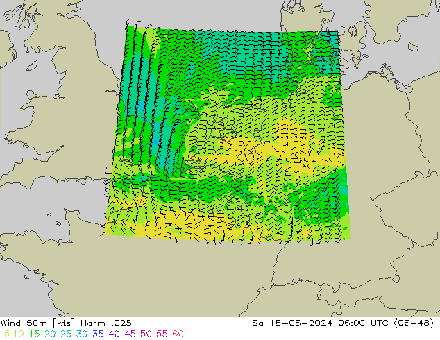 Wind 50 m Harm .025 za 18.05.2024 06 UTC