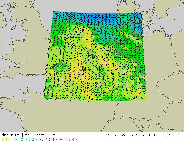 Wind 50m Harm .025 Fr 17.05.2024 00 UTC