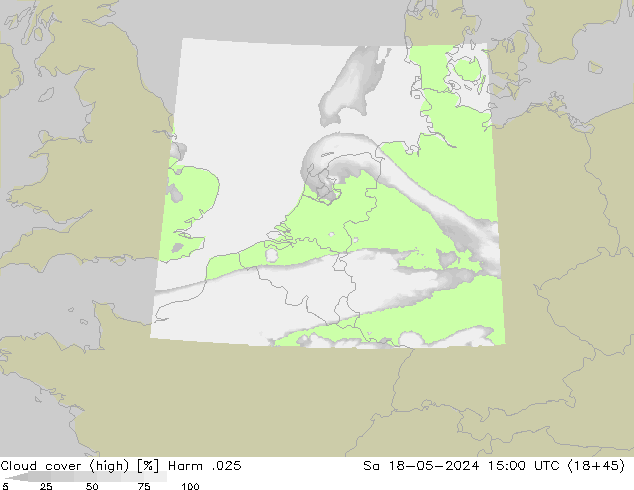 Cloud cover (high) Harm .025 Sa 18.05.2024 15 UTC