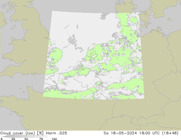 Bewolking (Laag) Harm .025 za 18.05.2024 18 UTC